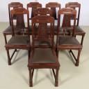 Zehn restaurierte Gründerzeit Stühle mit Lederbezug 2